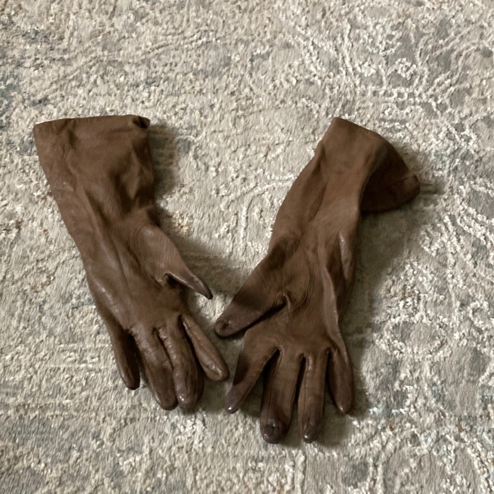 3/4 leather brown S gloves
